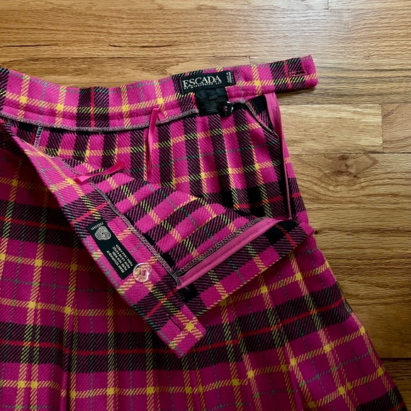 Vintage Escada Margaretha Ley pink pleated 100% wool skirt, women’s XS-S Germany - Picture 3 of 3
